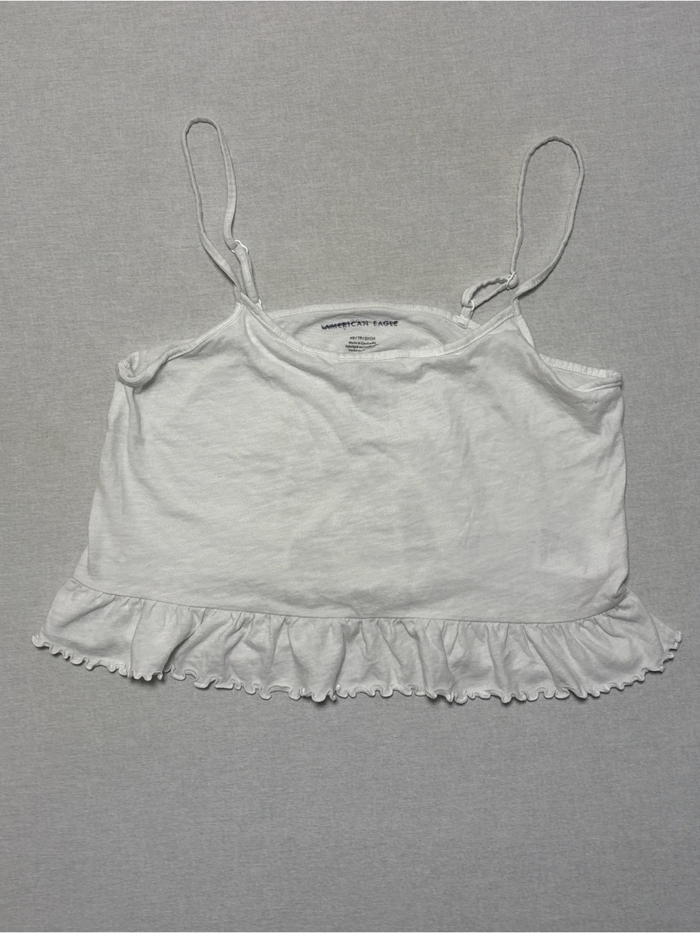 American Eagle Outfitters White Ruffle-Trim Camisole